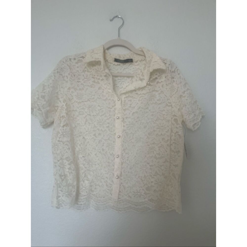 CURE Vintage Short sleeve Lace Blouse NEW NWT